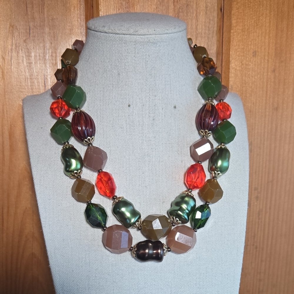 Vintage Germany Multi-Color Acrylic Bead Necklace
